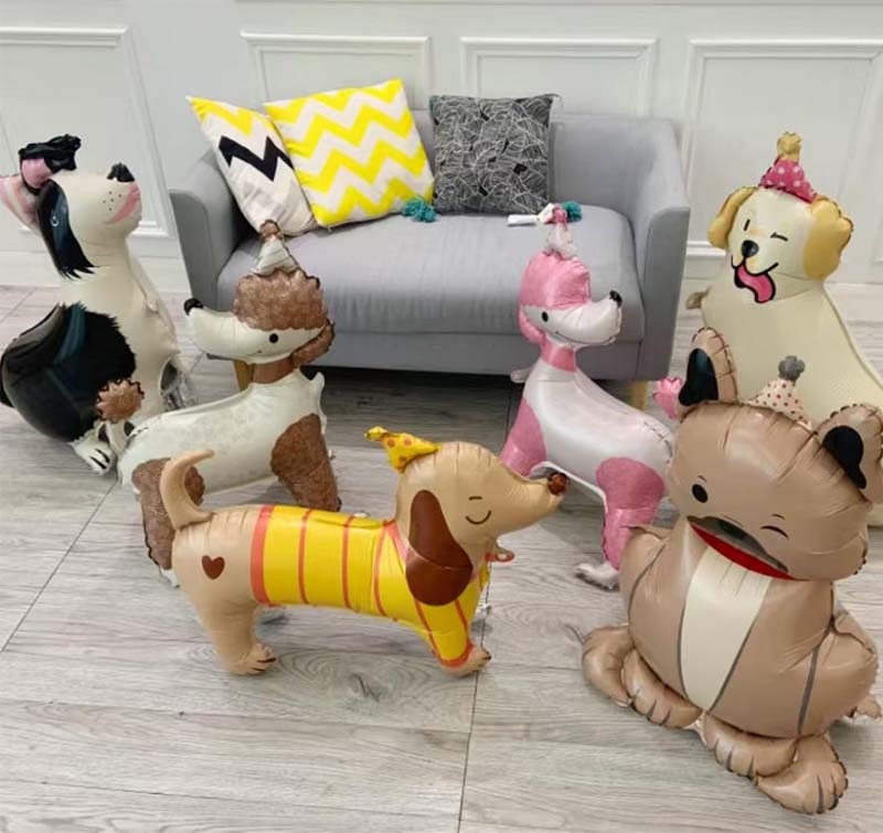 standing puppy aluminum foil balloon